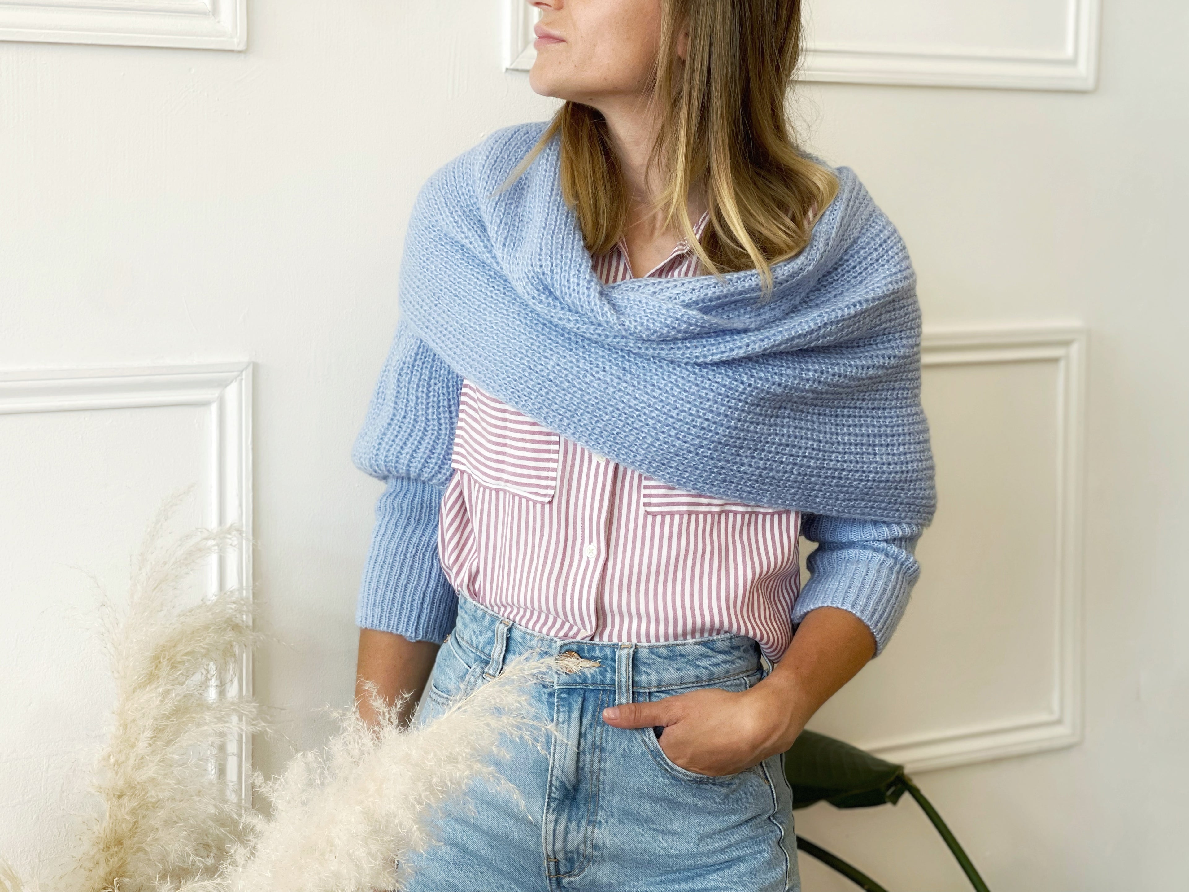 Soft brushed scarf - Sky blue