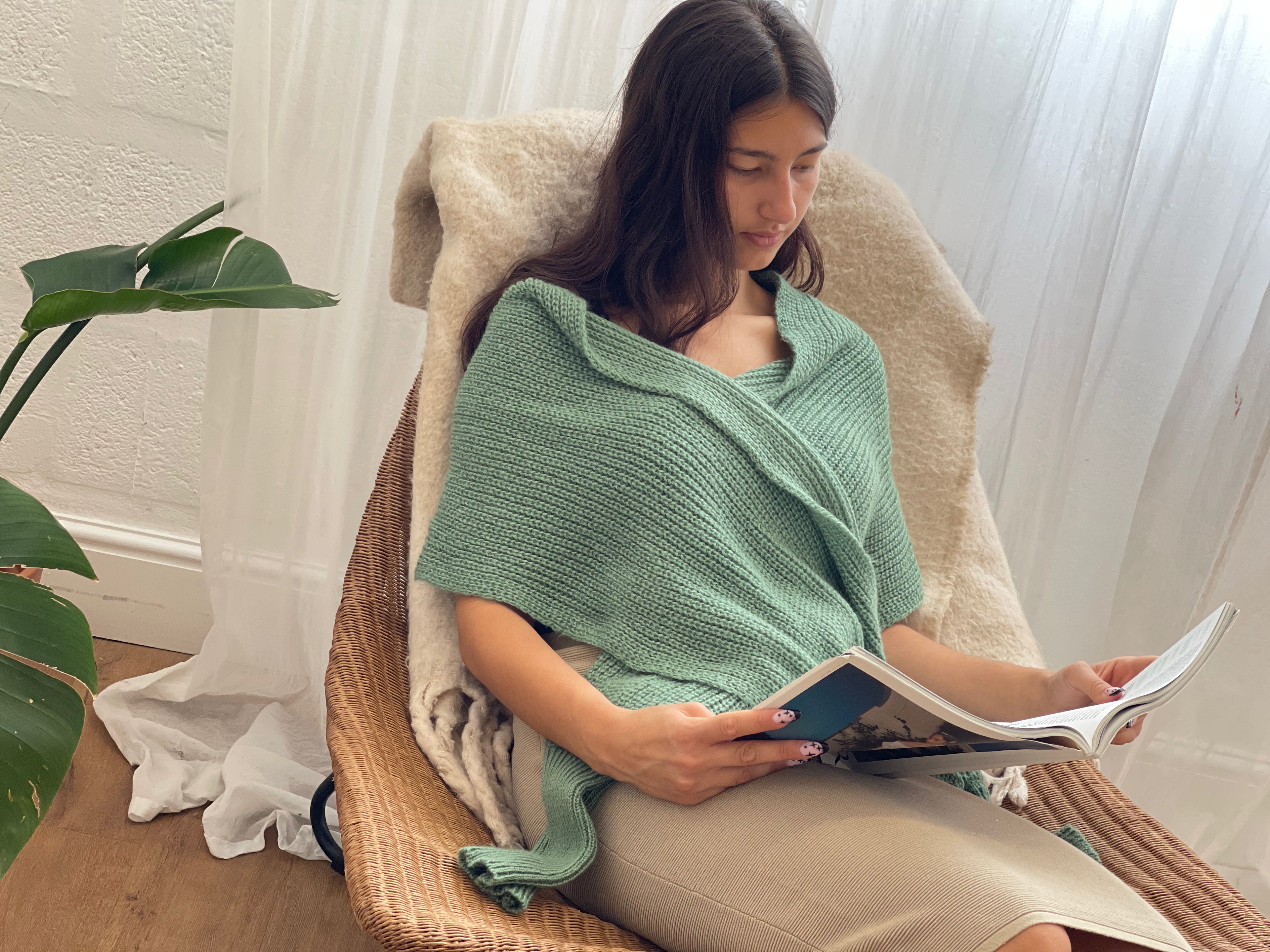 Soft brushed scarf - Green