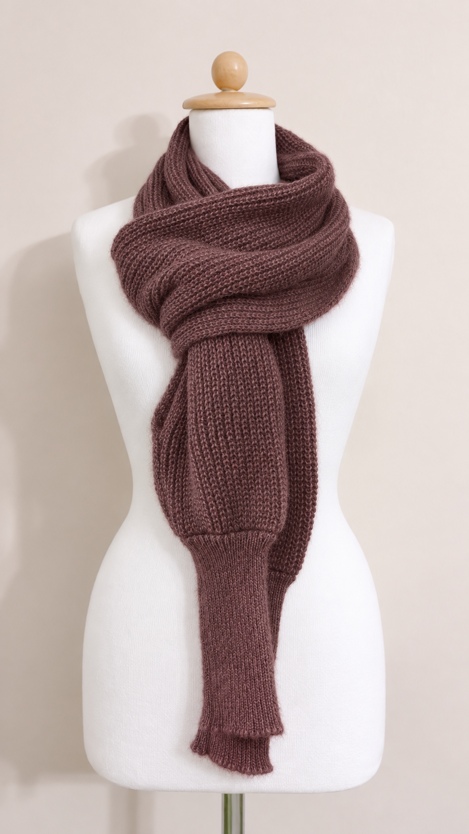 Soft brushed scarf - Plum Brown