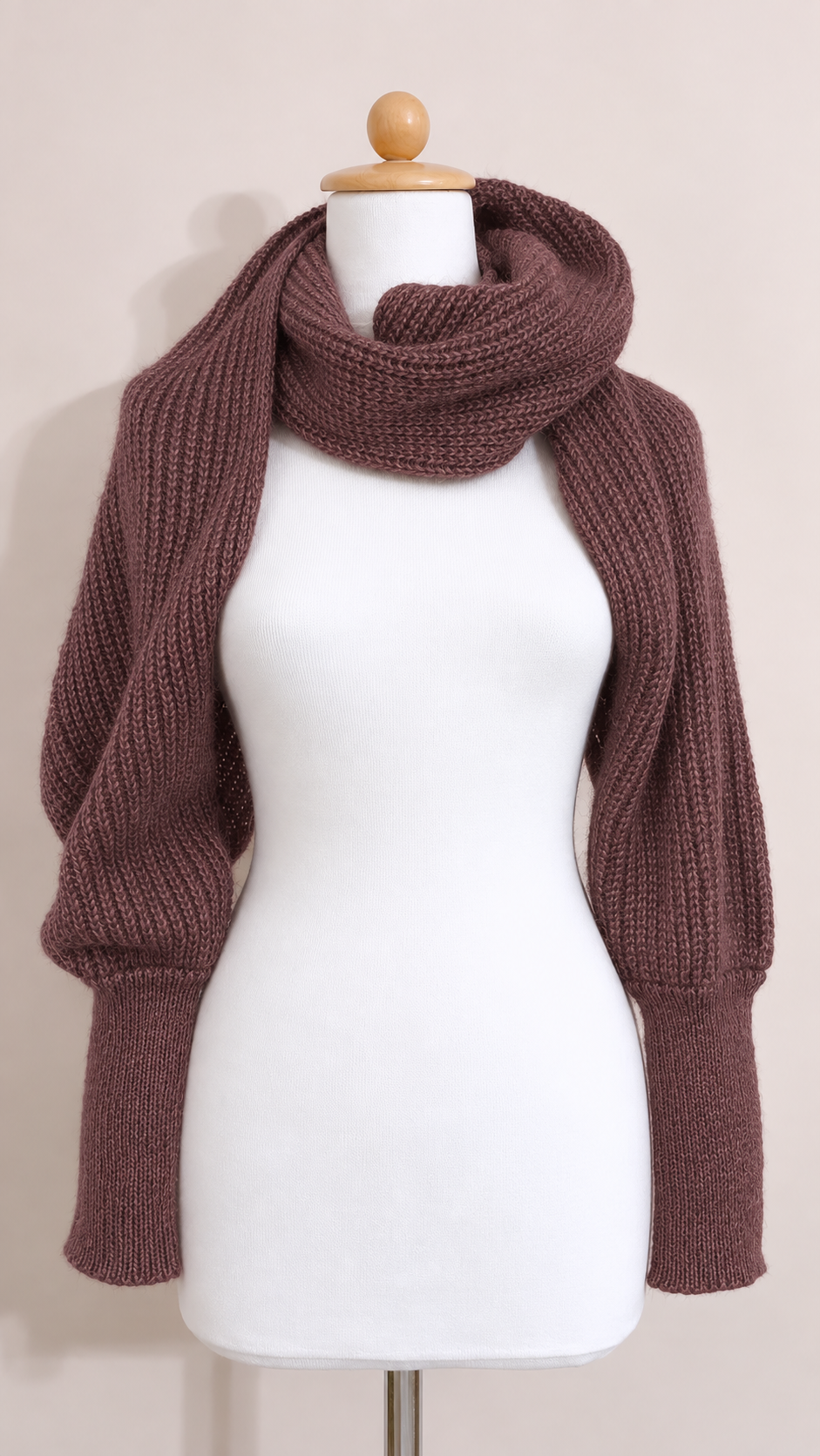 Soft brushed scarf - Plum Brown