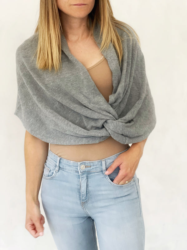 Infinity Knot Shawl - grey