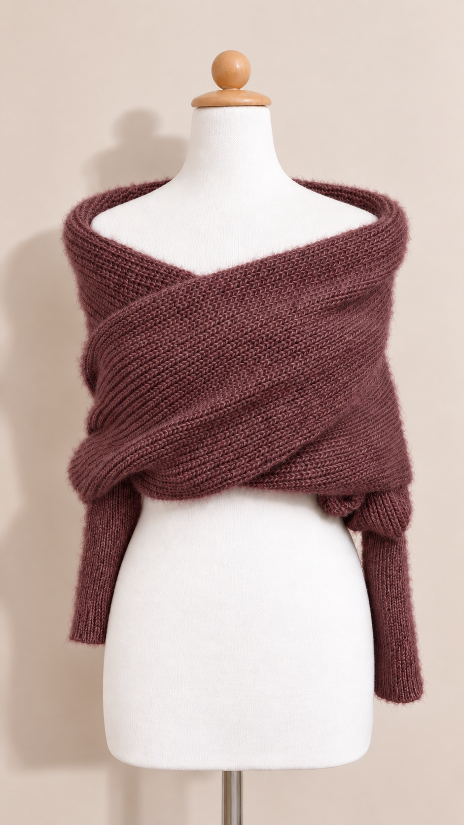 Soft brushed scarf - Plum Brown