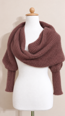 Soft brushed scarf - Plum Brown