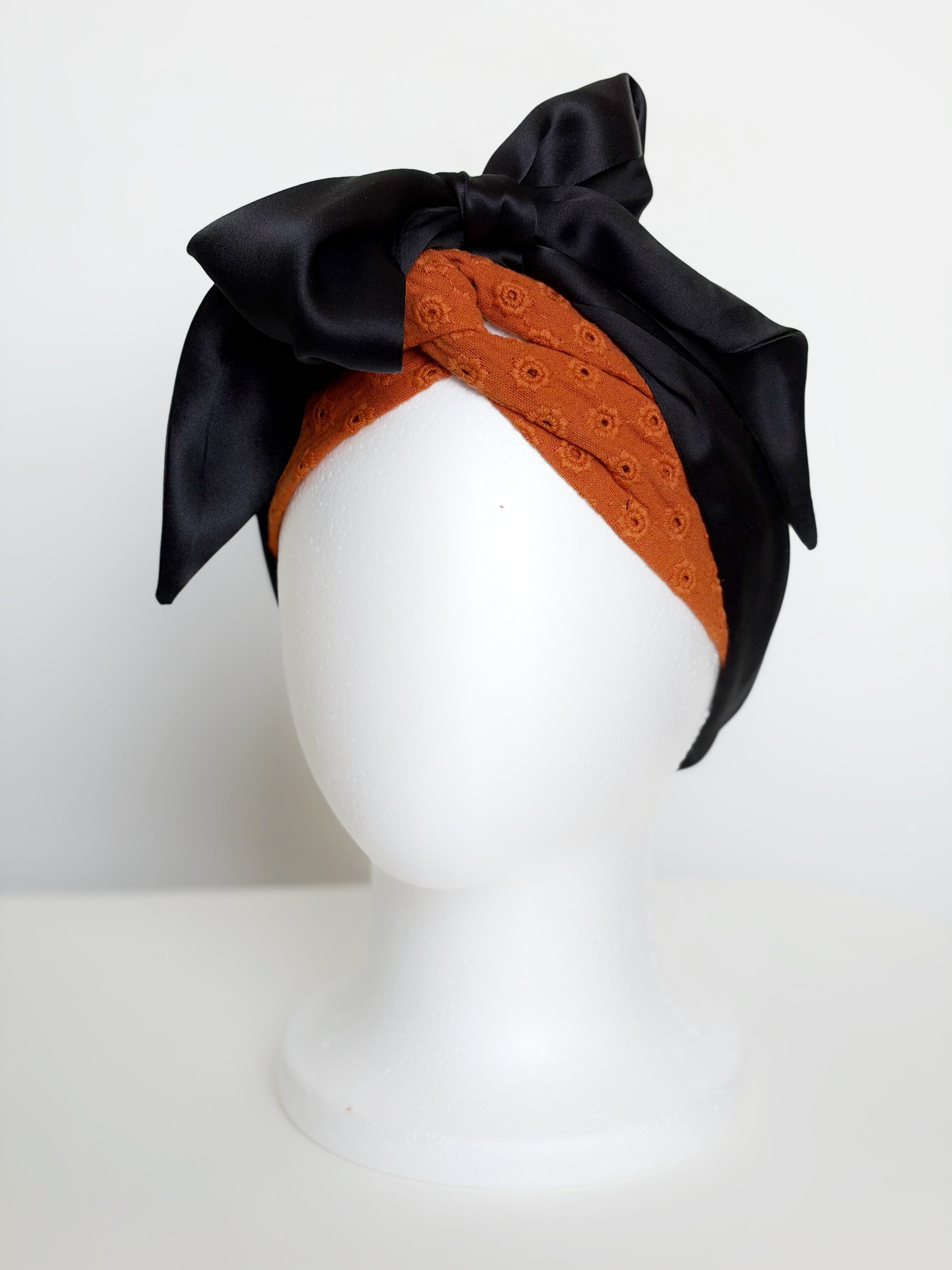 Silk bow headband - Cinnamon