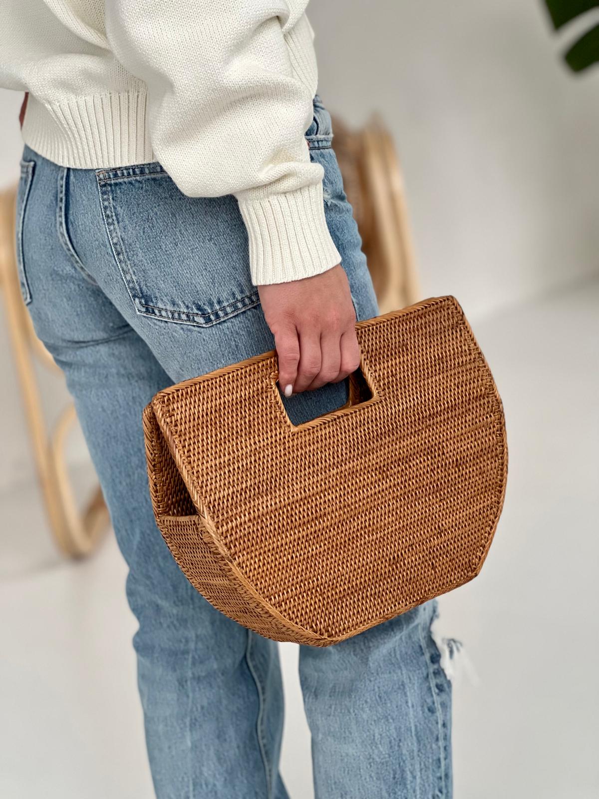Handcrafted Rattan Clutch - Natural
