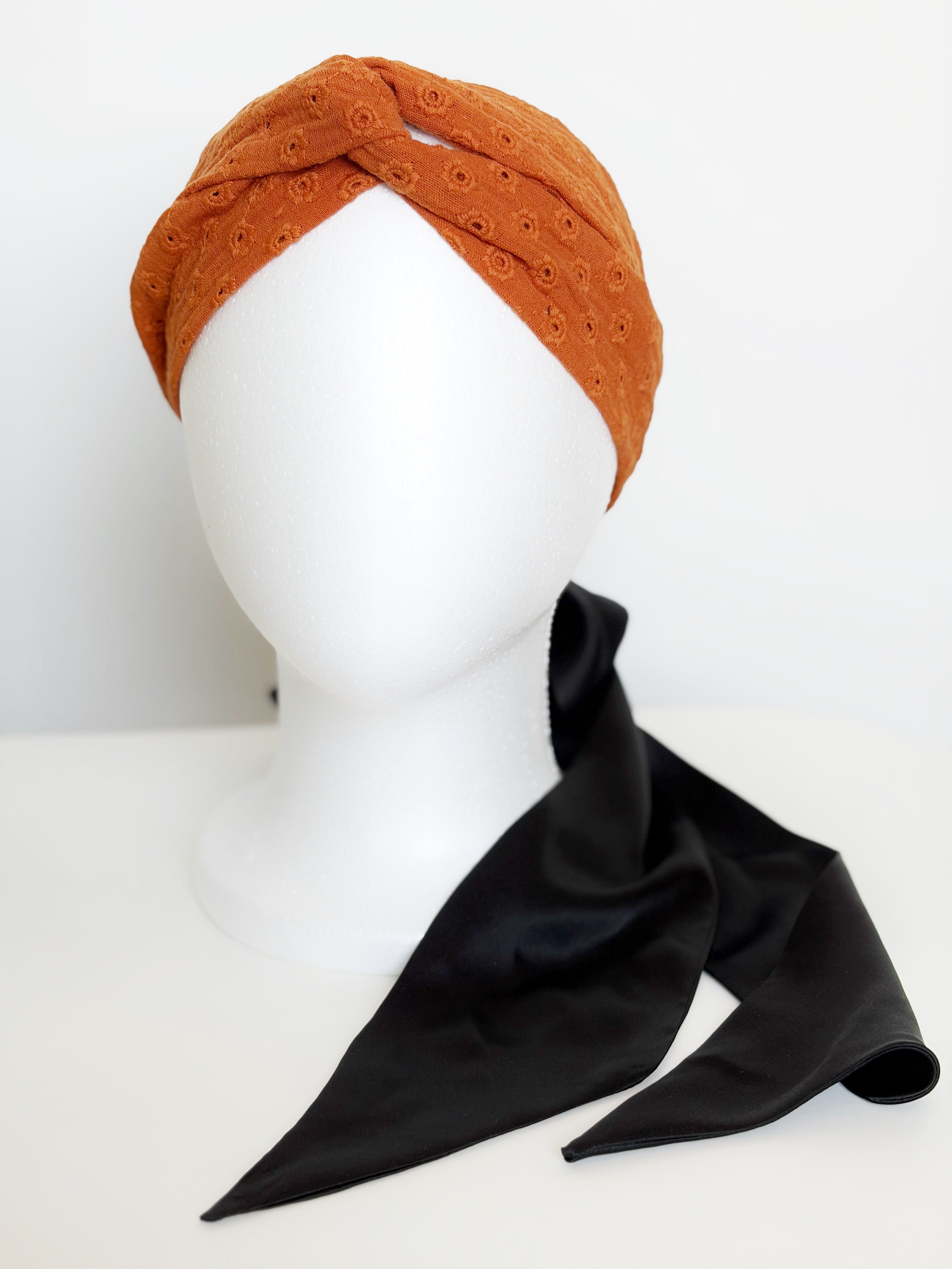 Silk bow headband - Cinnamon