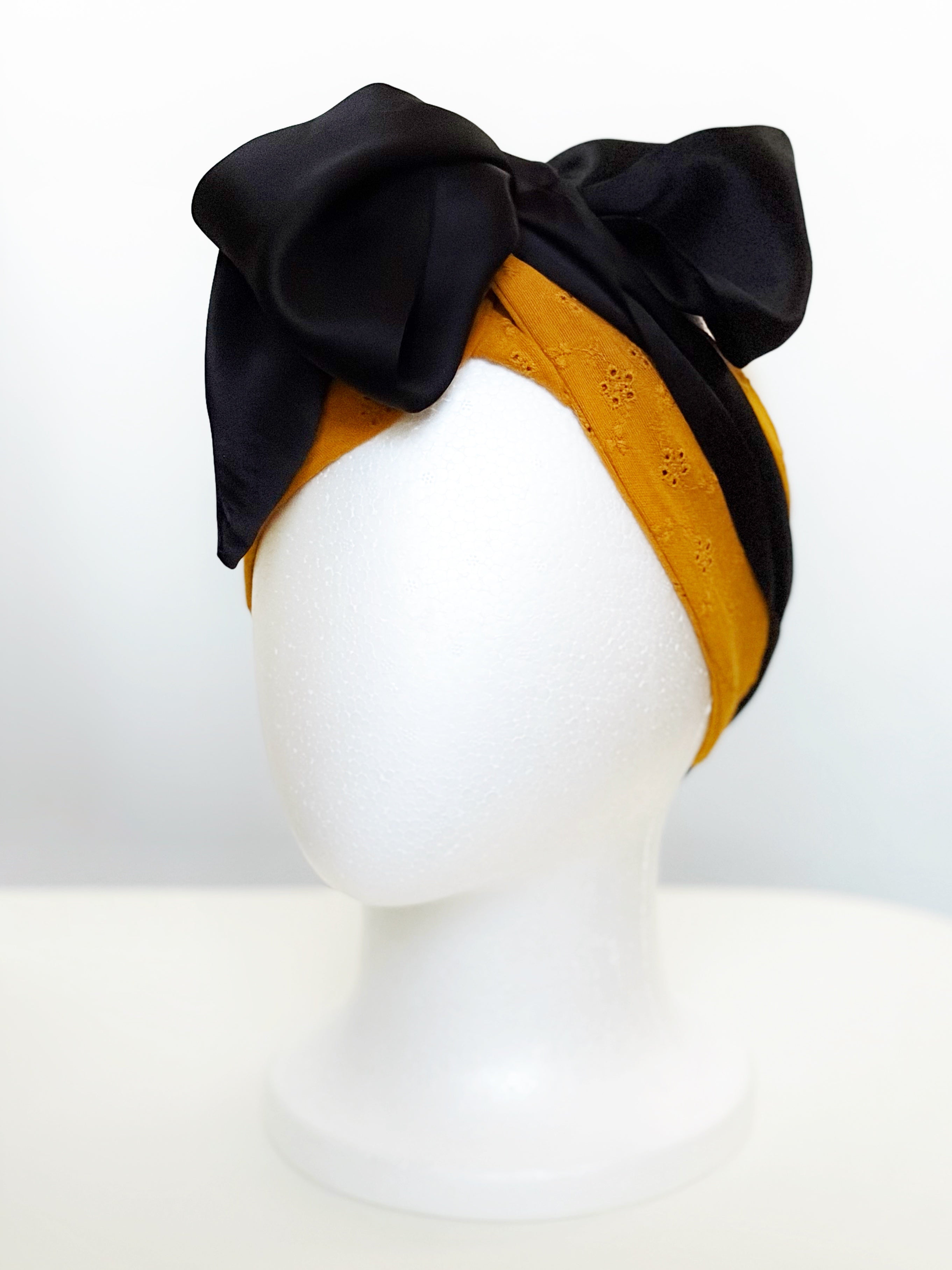 Silk bow headband - Mustard