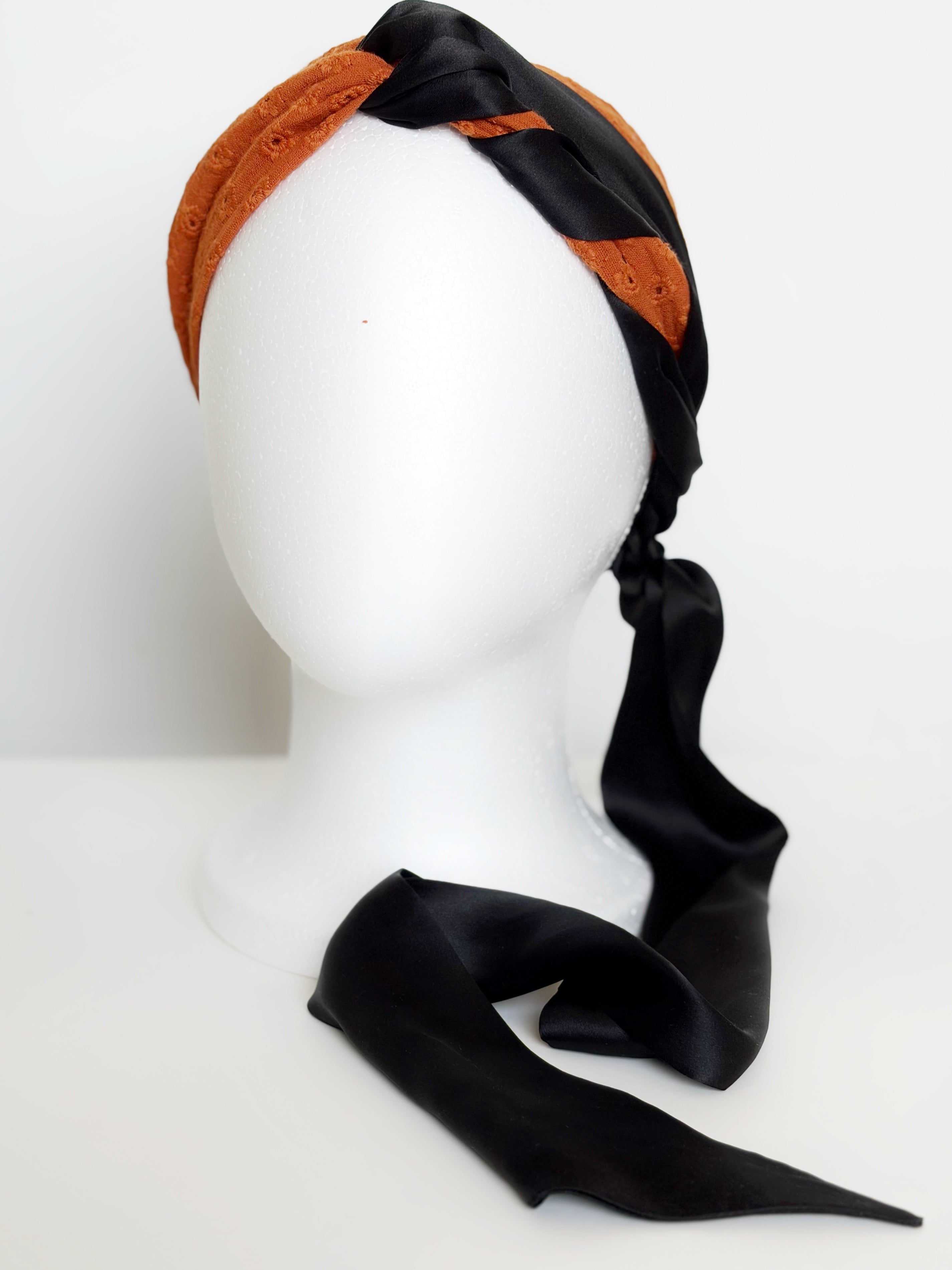 Silk bow headband - Cinnamon