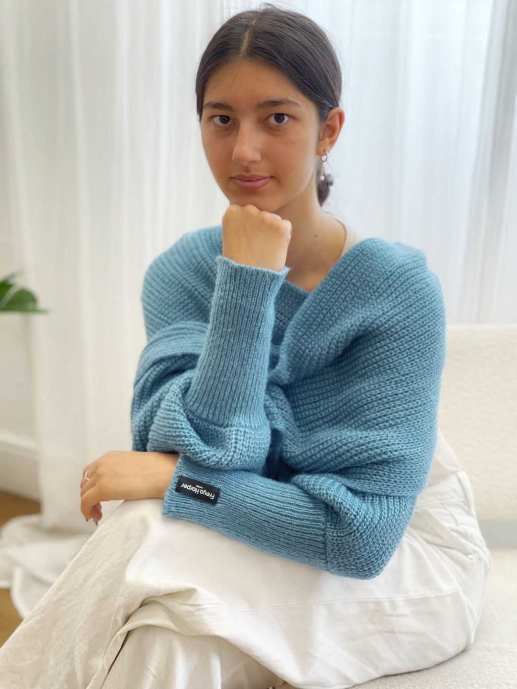 Soft brushed scarf - Blue