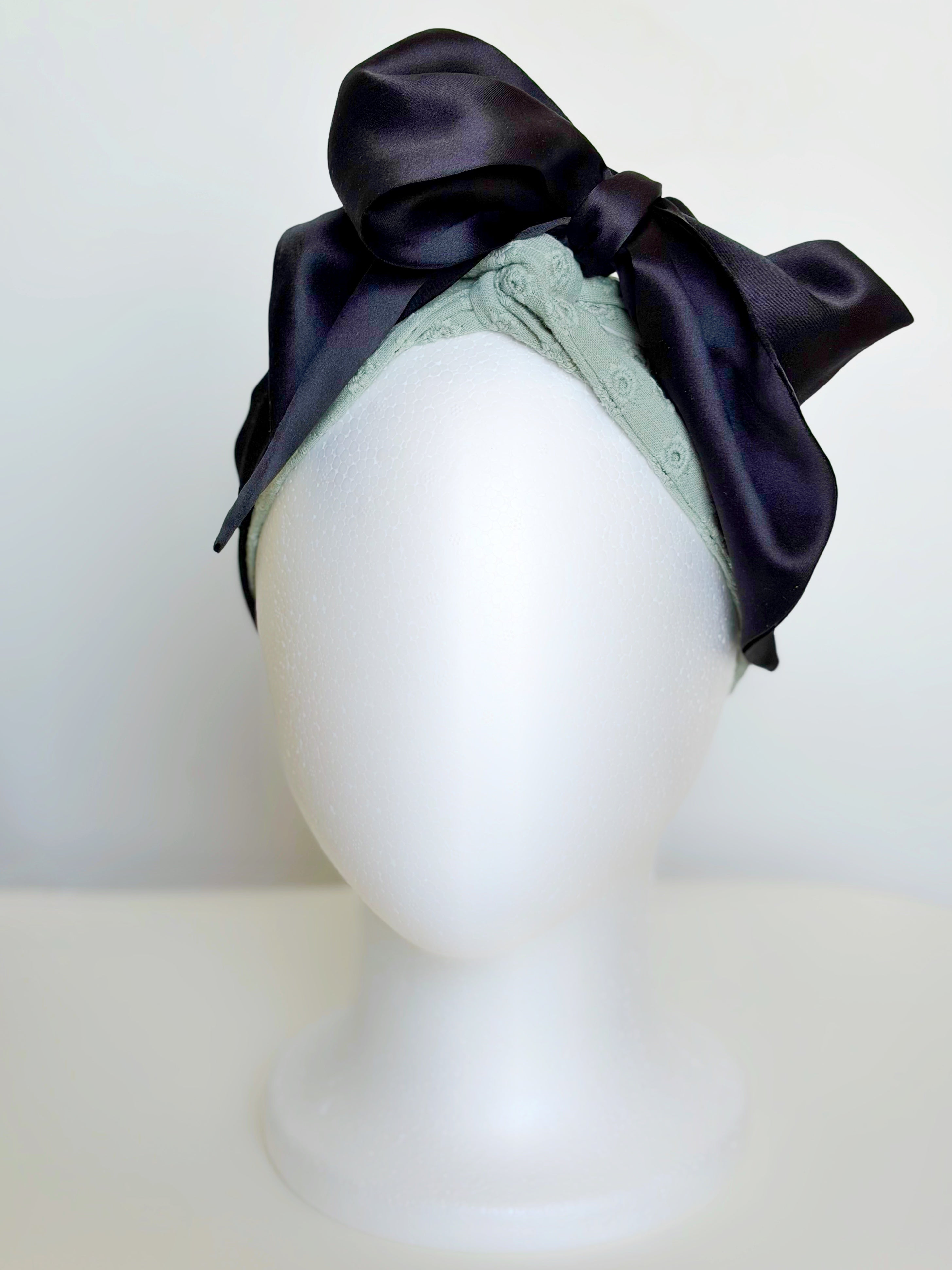 Silk bow headband - Sage