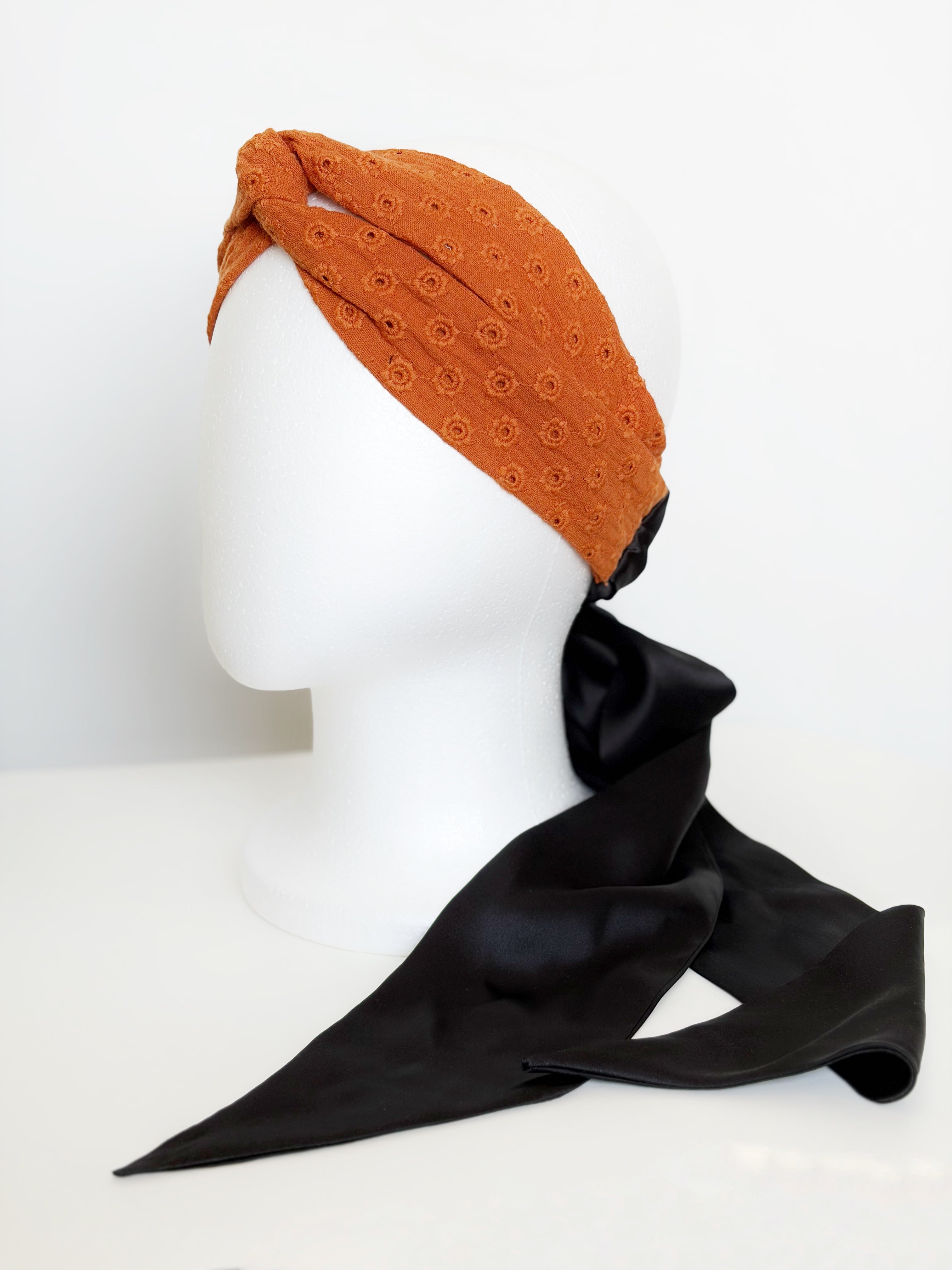 Silk bow headband - Cinnamon