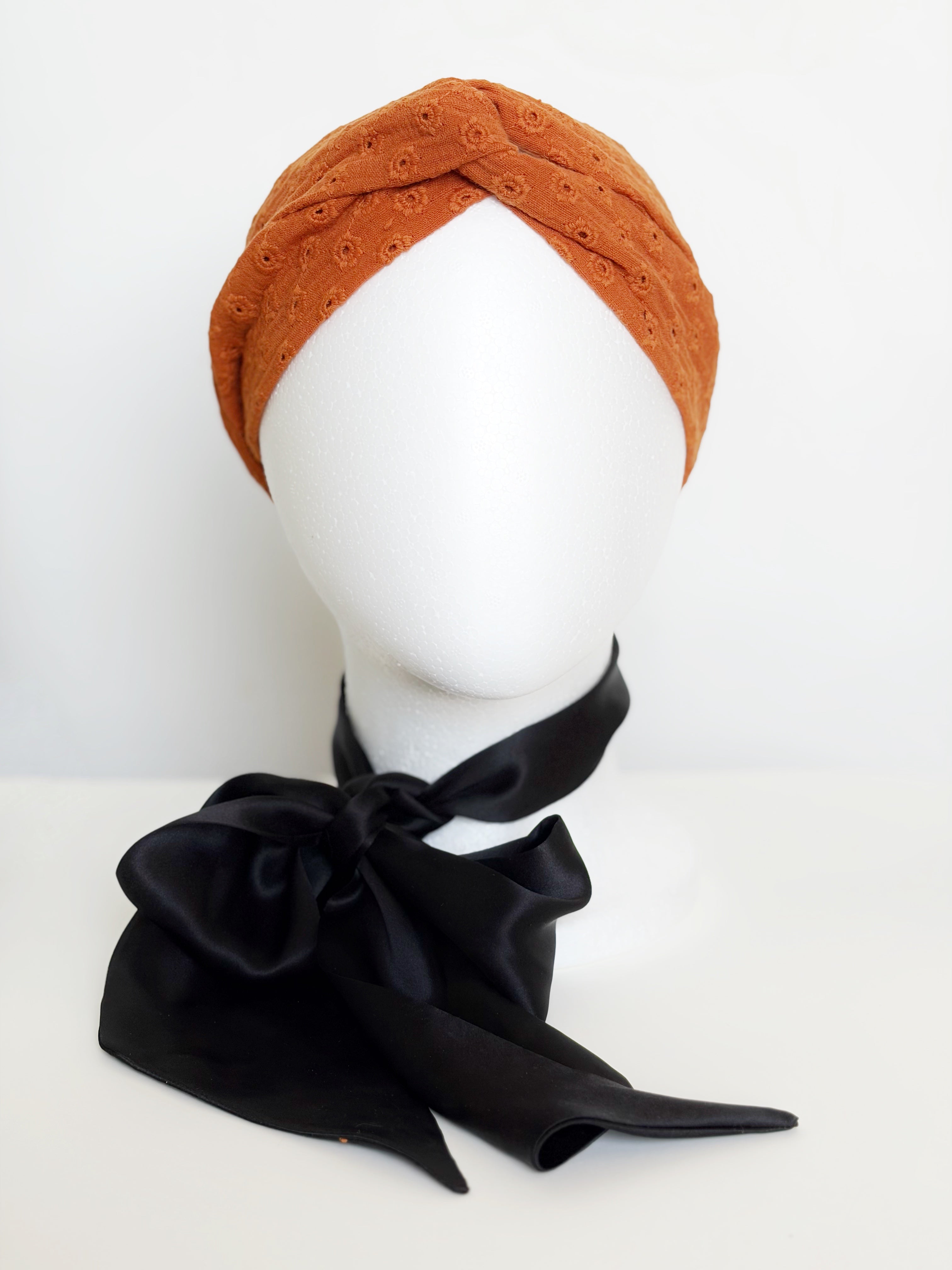 Silk bow headband - Cinnamon