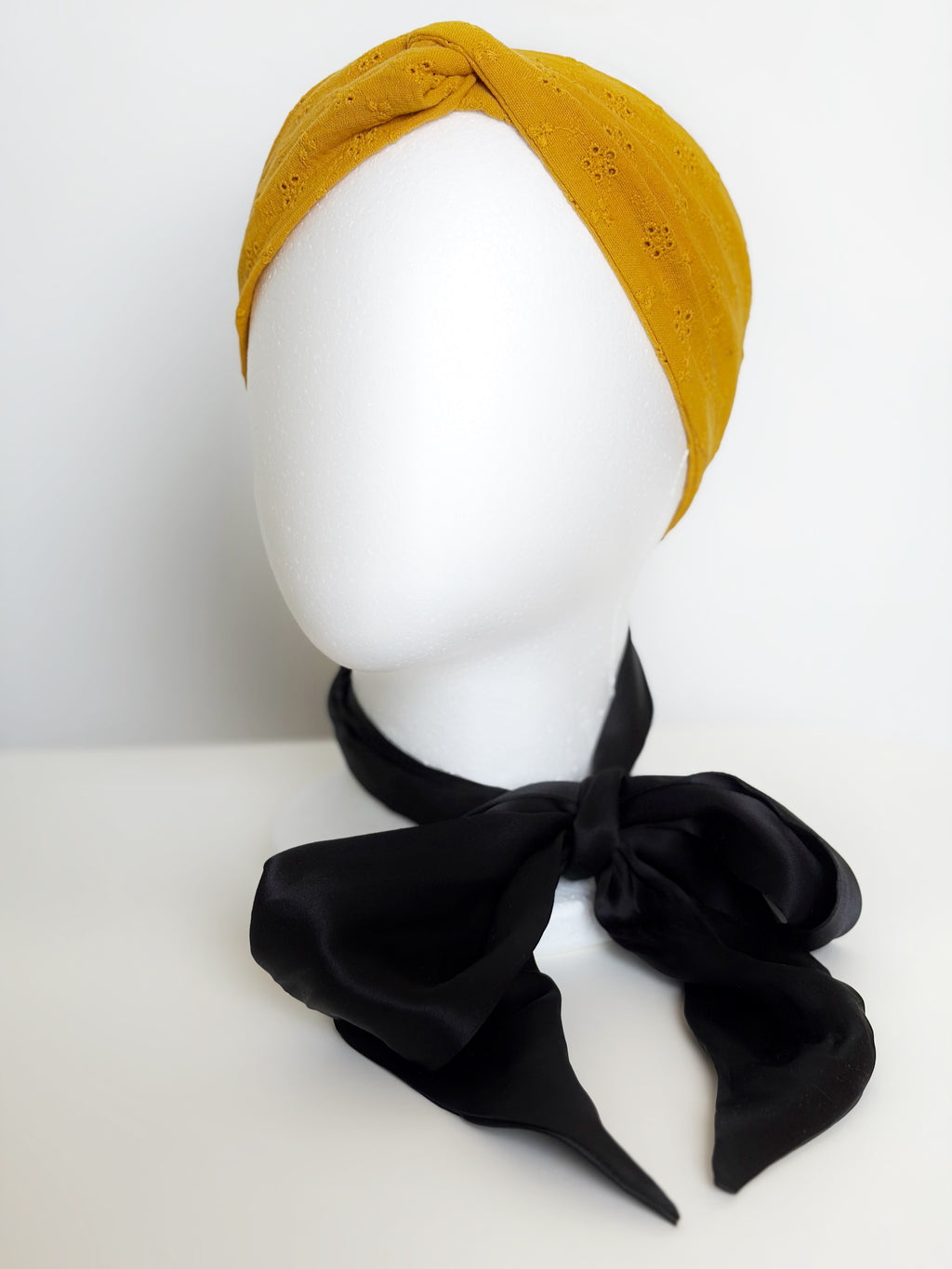 Silk bow headband - Mustard