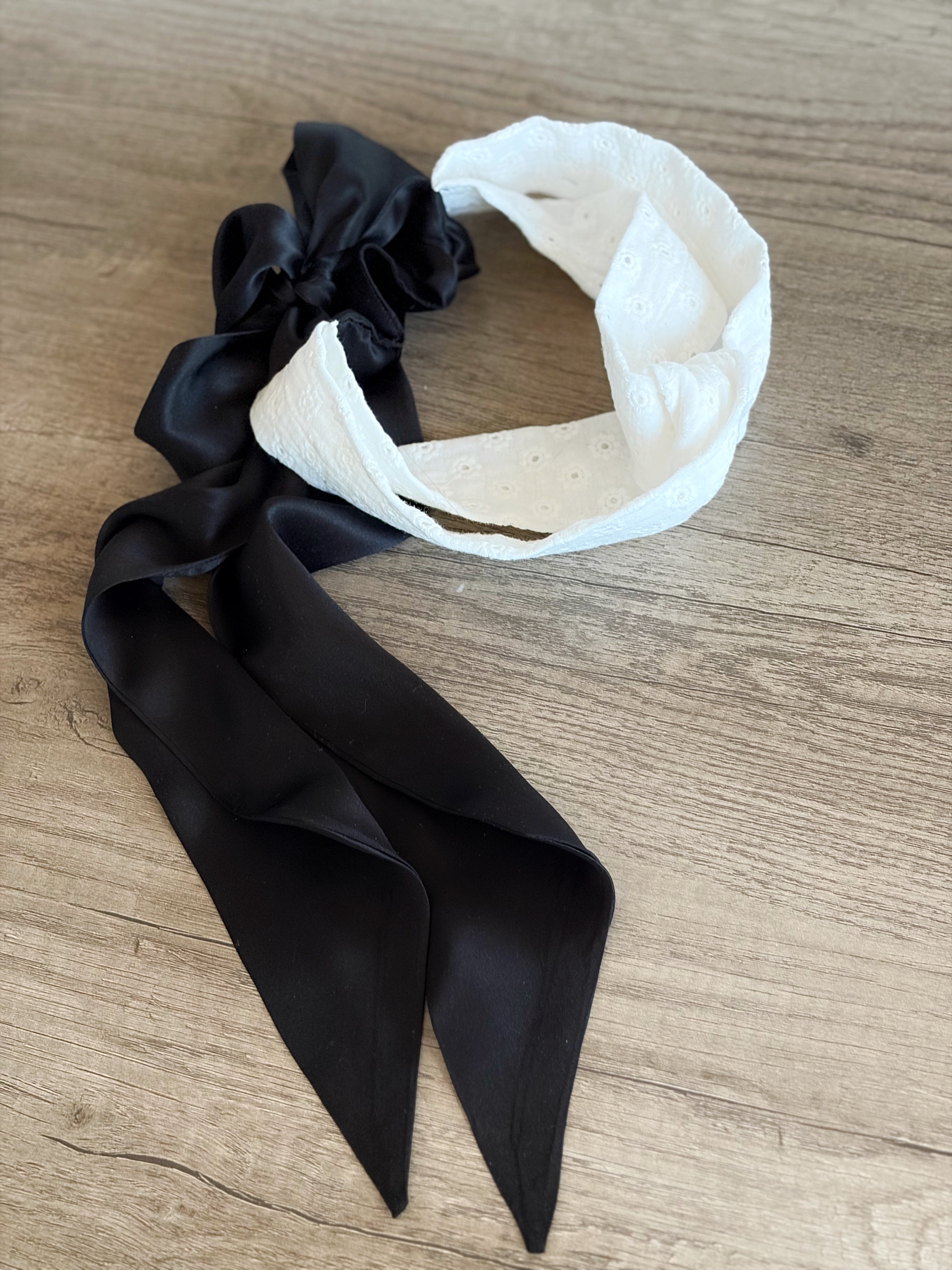 Silk bow headband - Ivory