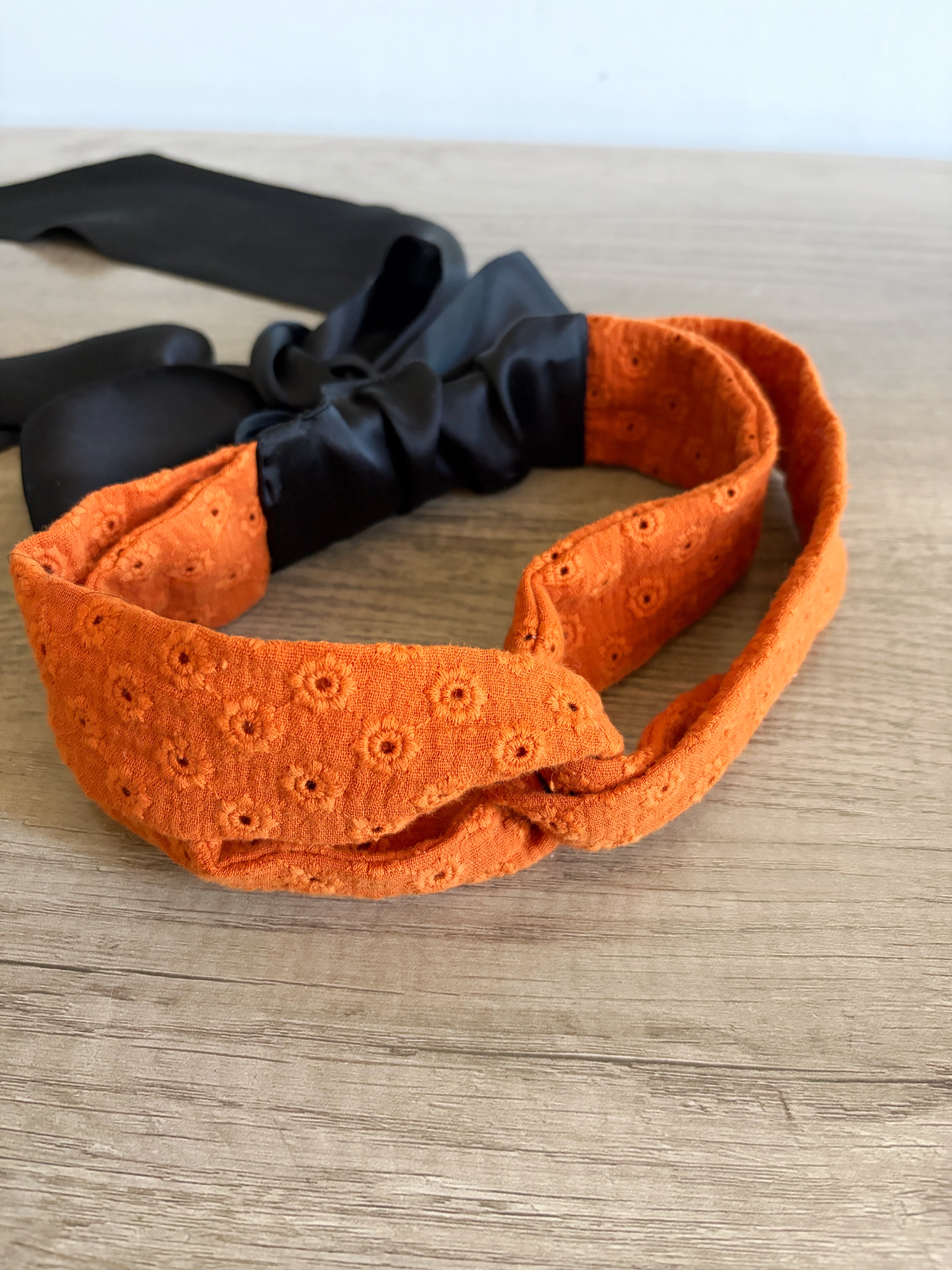 Silk bow headband - Cinnamon