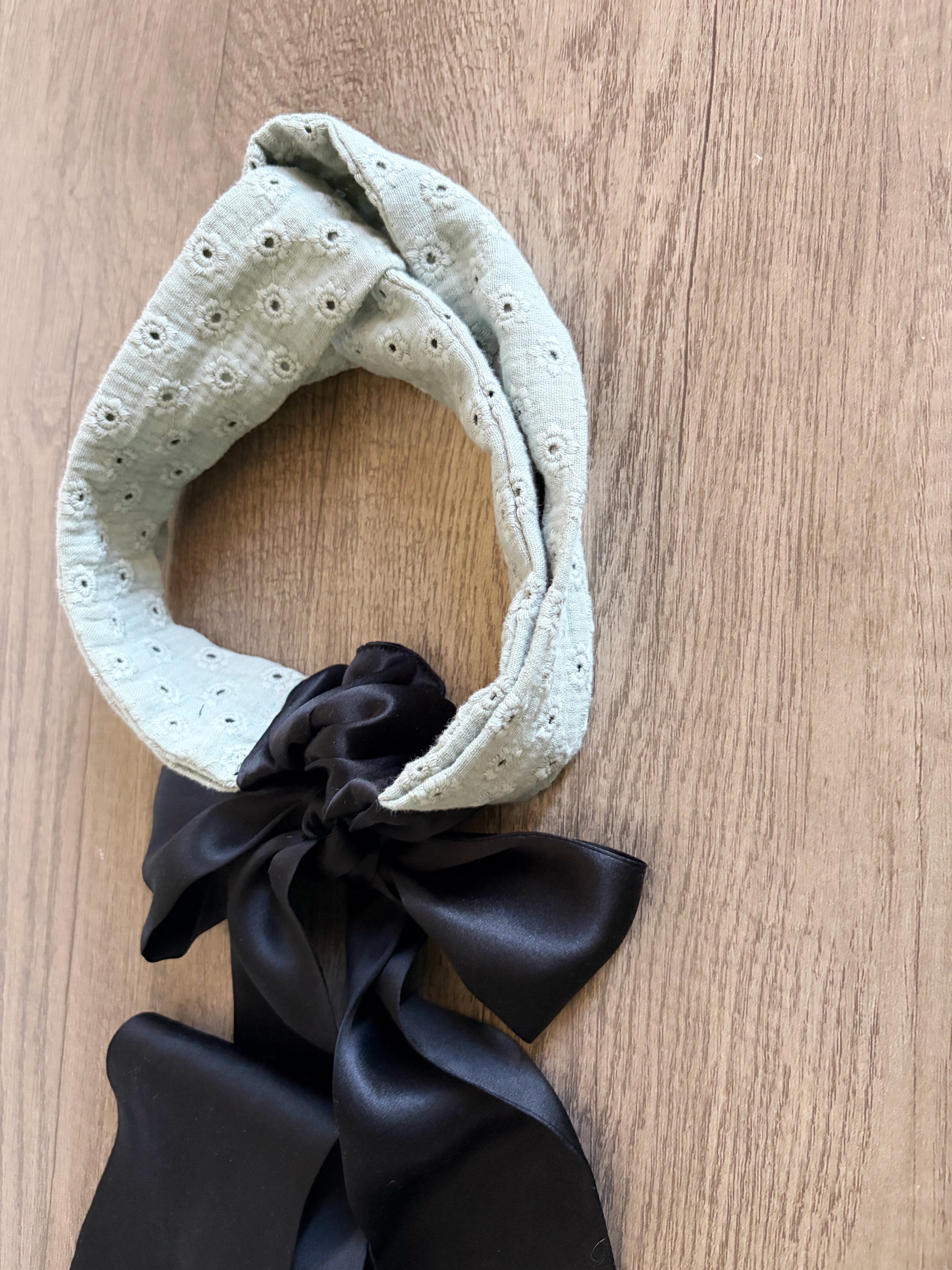 Silk bow headband - Sage