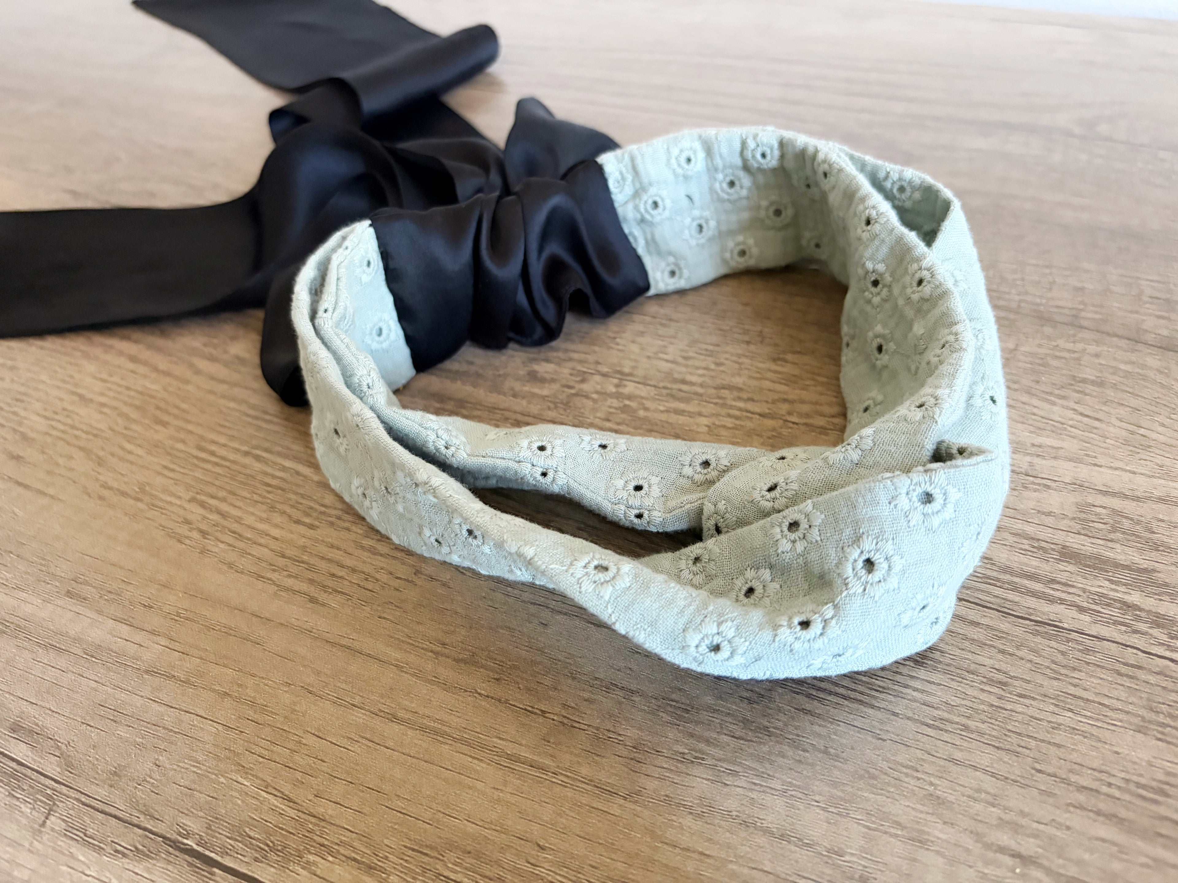 Silk bow headband - Sage