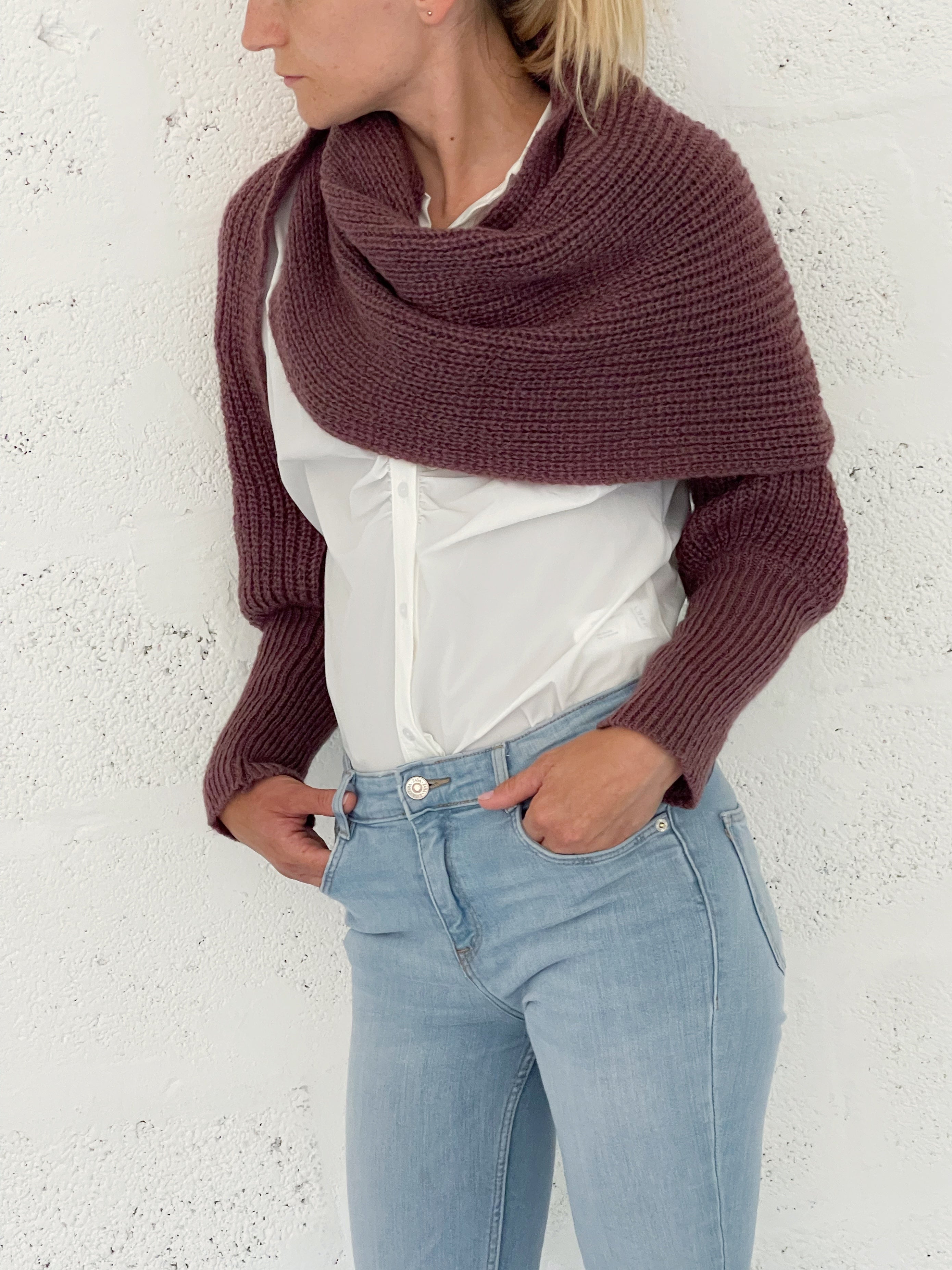 Soft brushed scarf - Brown