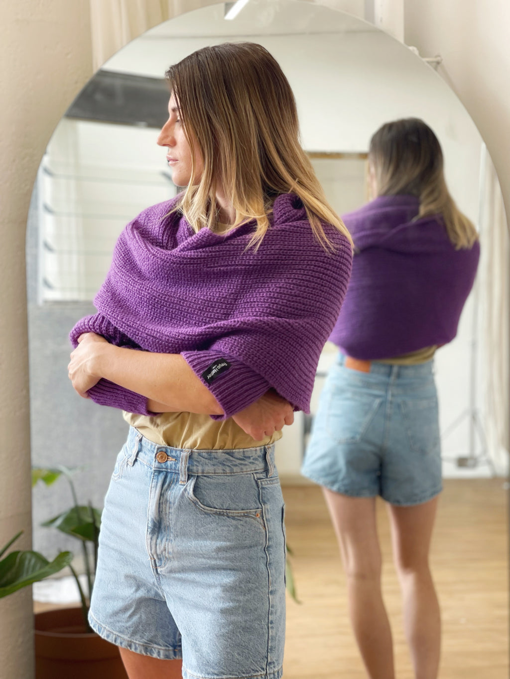 Soft brushed scarf - Purple