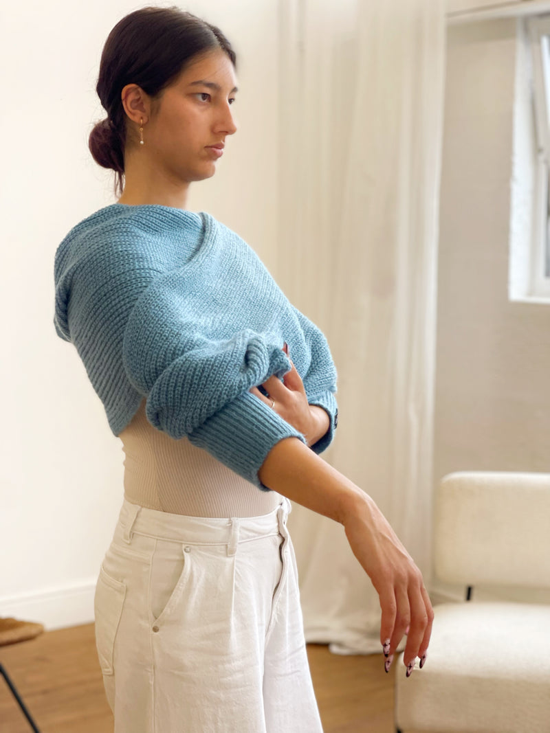 Soft brushed scarf - blue