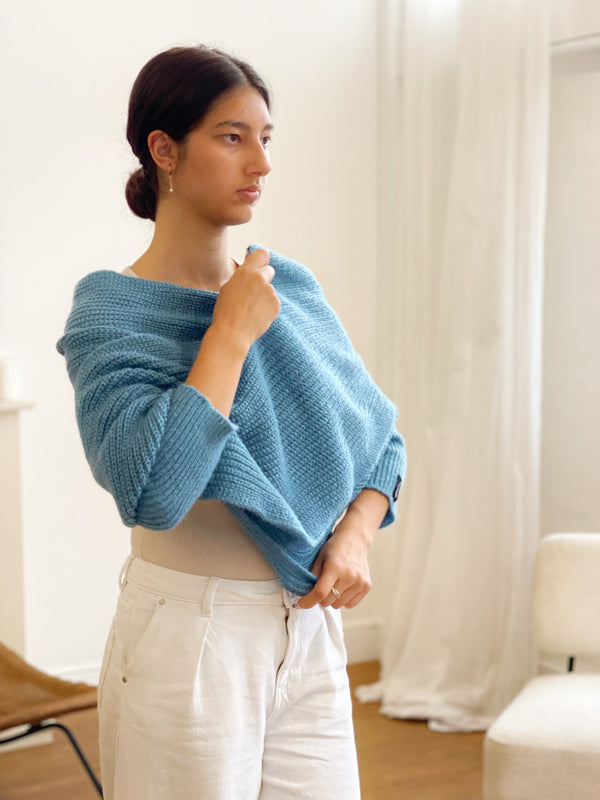 Soft brushed scarf - blue