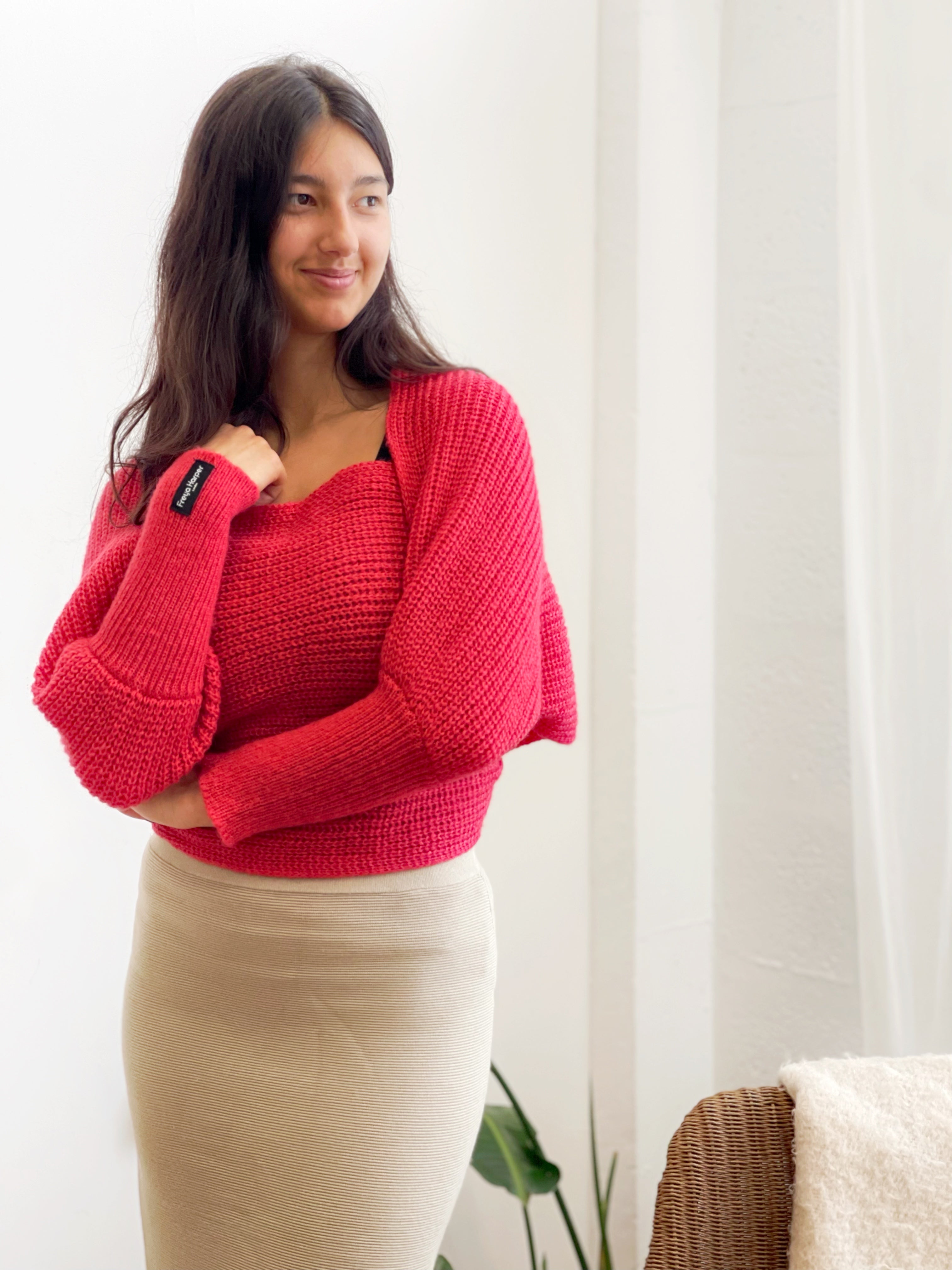 Soft brushed scarf - Brick red