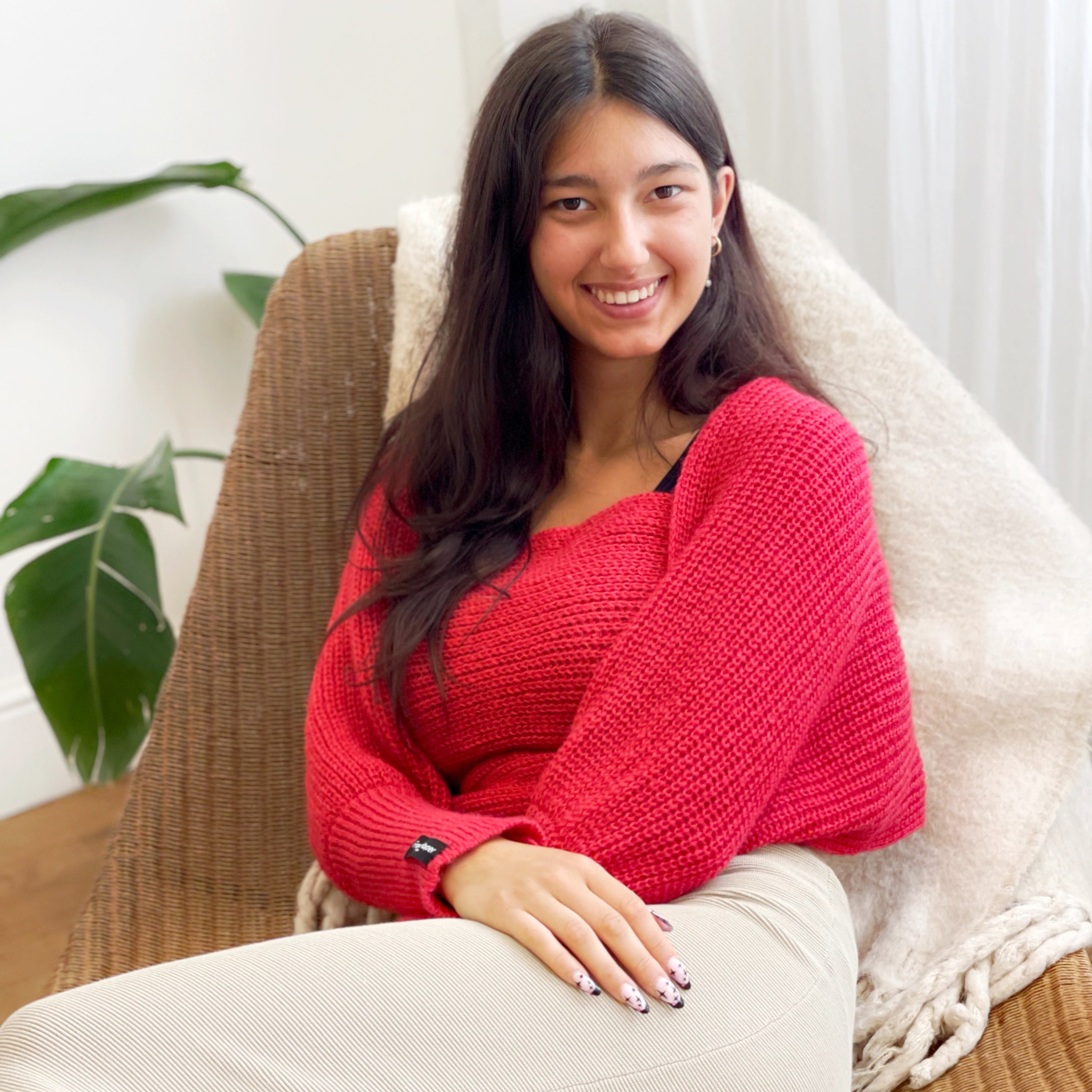 Soft brushed scarf - Brick red – freya harper