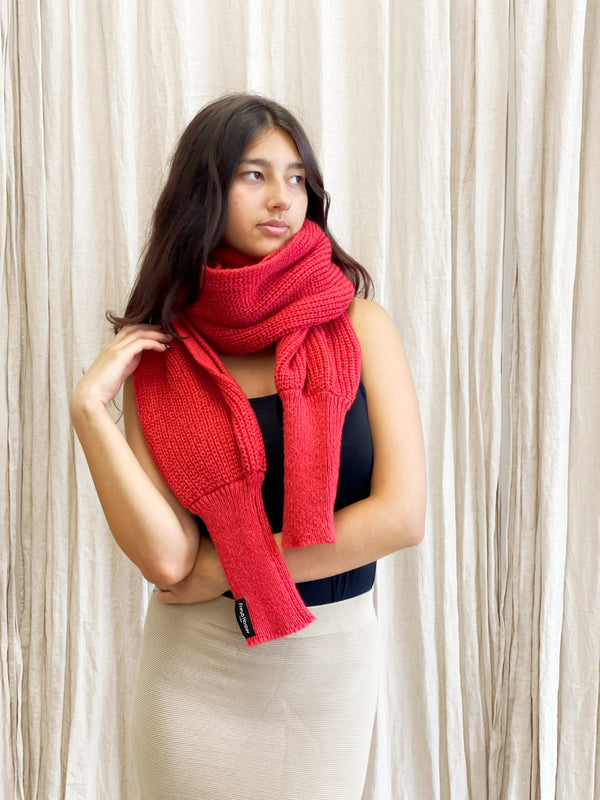 Soft brushed scarf - Brick red