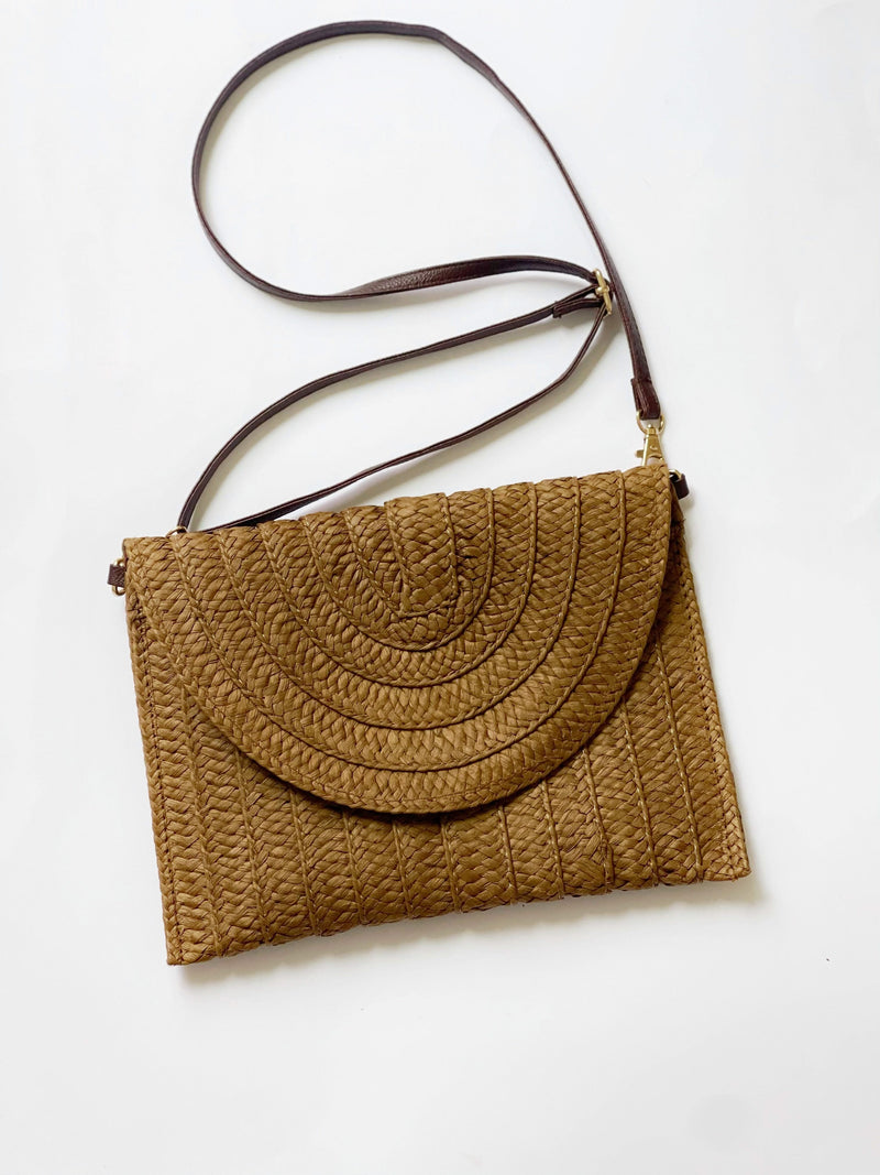 Maya dark brown clutch
