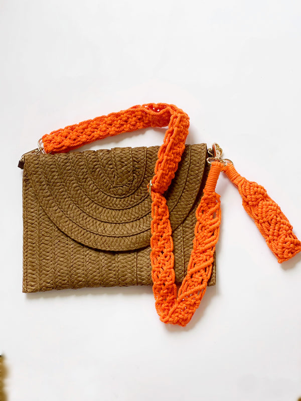 Maya in dark brown with orange straps bundle