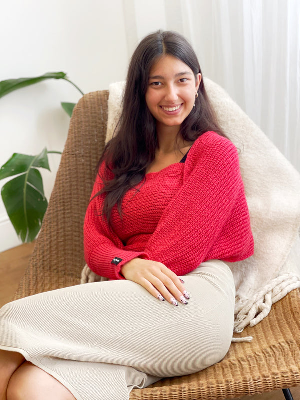 Soft brushed scarf - Brick red