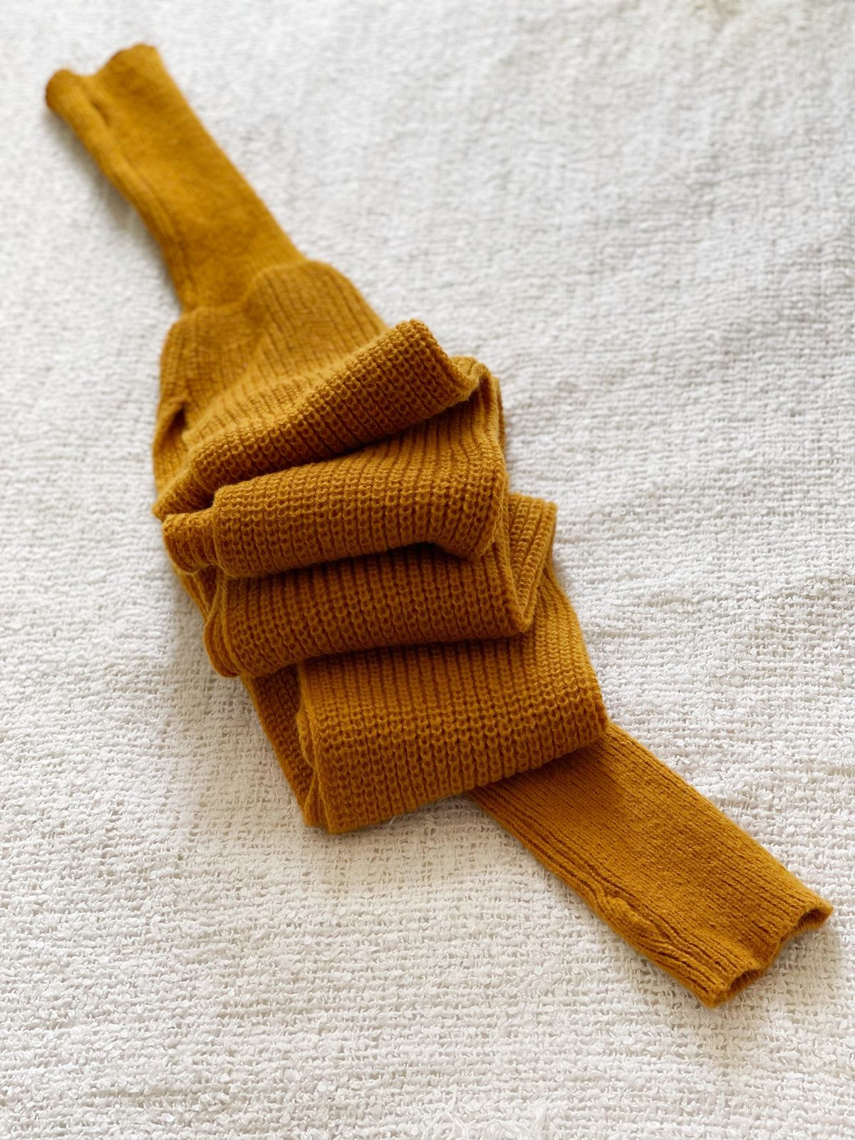 Brushed scarf with thumb holes - Mustard Yellow