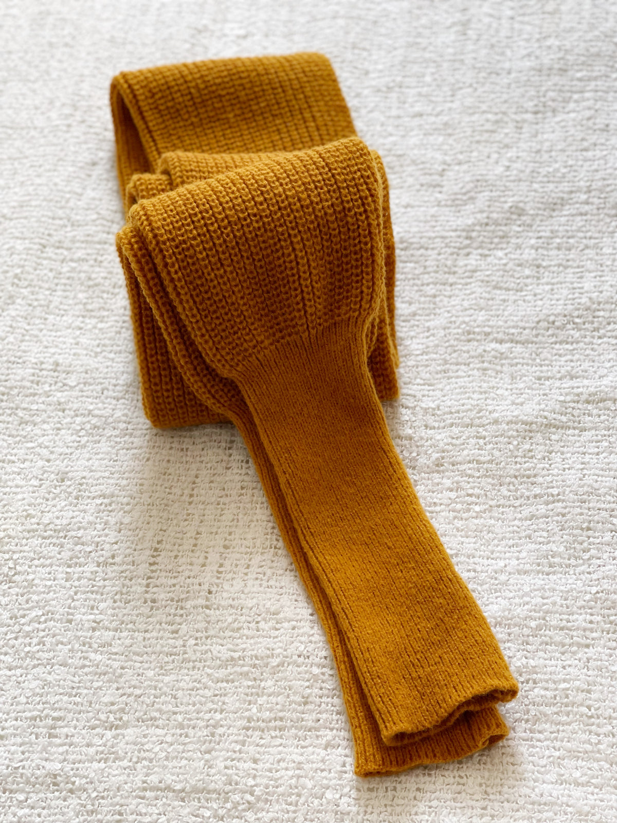 Brushed scarf with thumb holes - Mustard Yellow