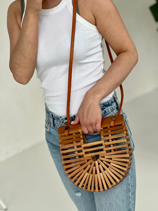 Bamboo Arc Bag - brown