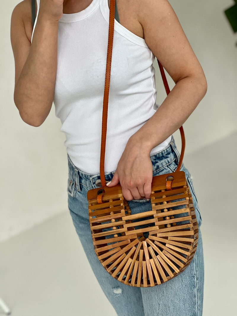 Bamboo Arc Bag - brown