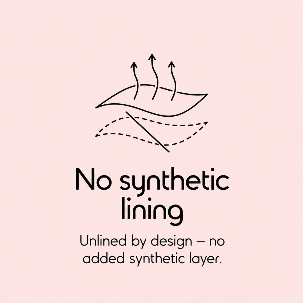 No synthetic lining