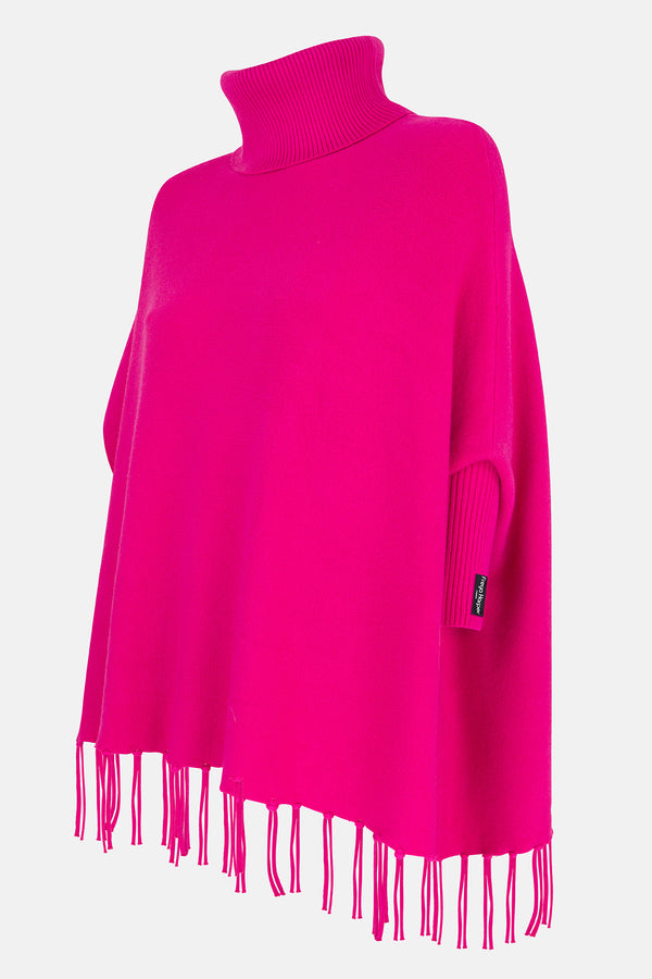 Cerise pink poncho