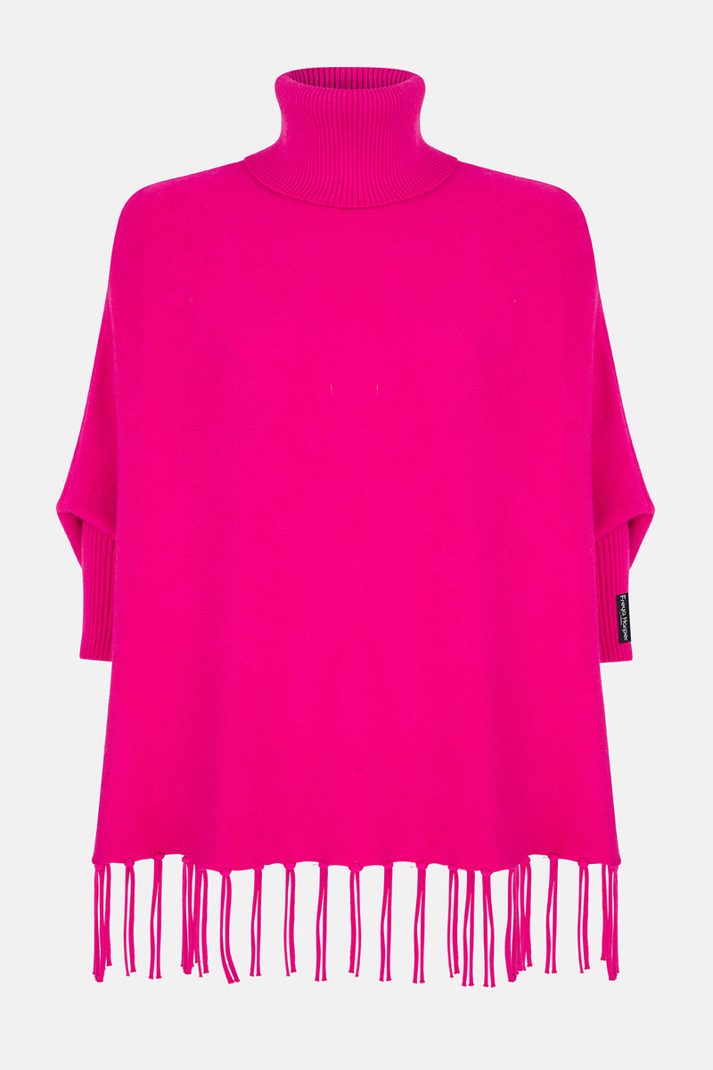 Cerise pink poncho