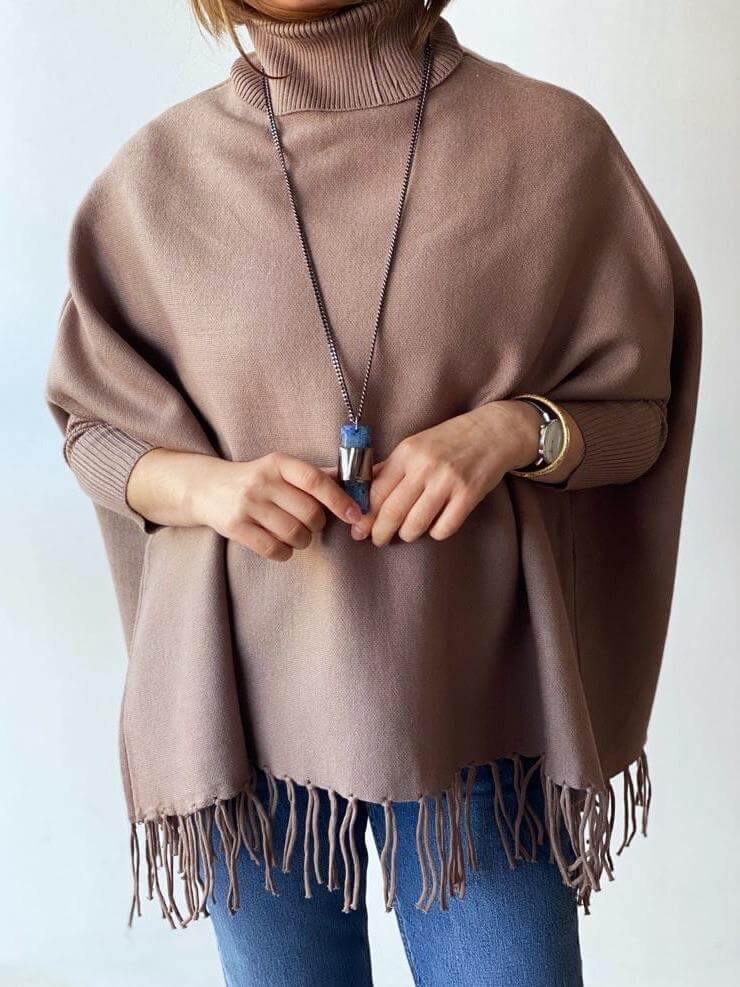 Mocha brown poncho